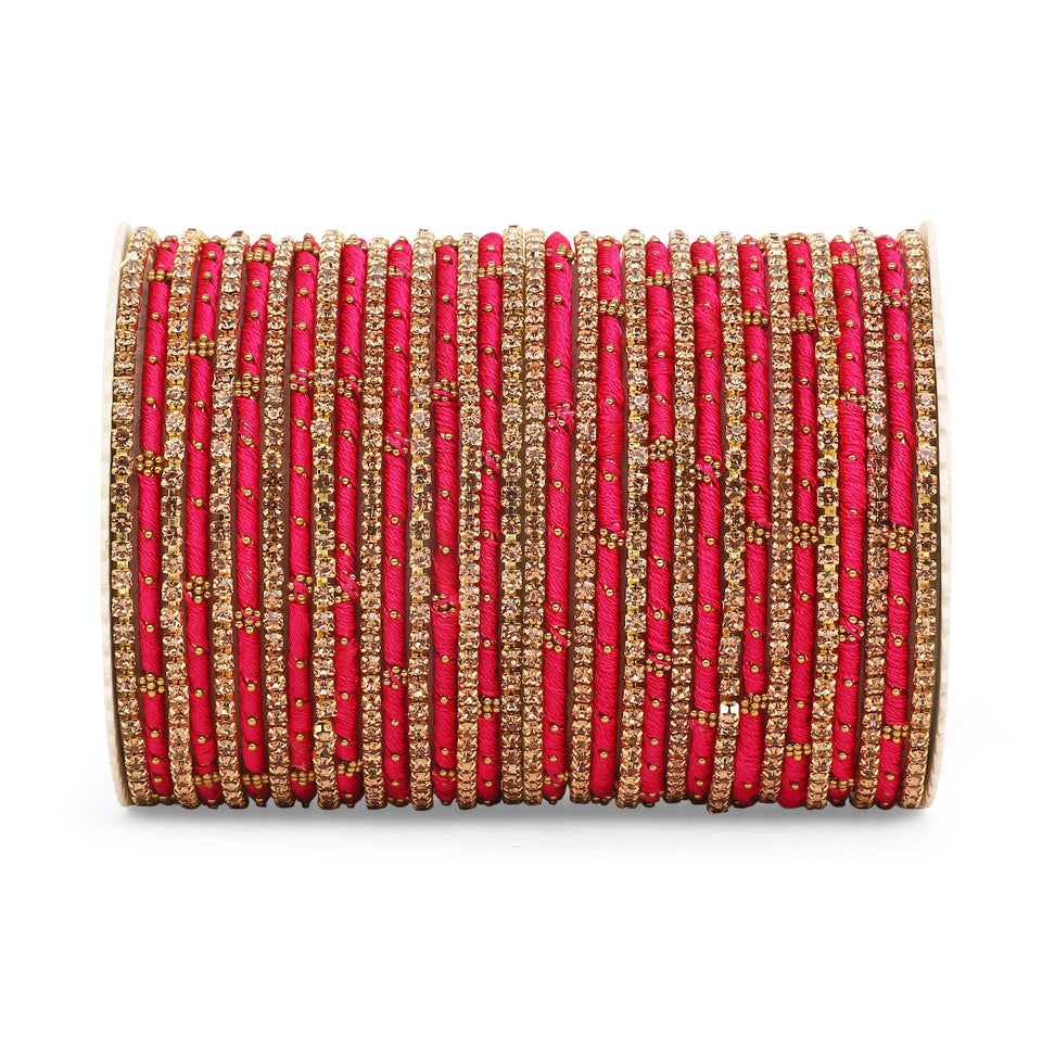 Elegant Colored Thread Bangle Set