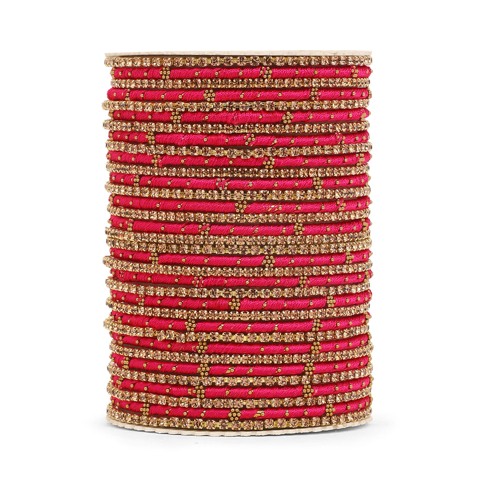 Elegant Colored Thread Bangle Set