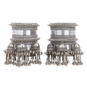 Silver Jhumki Bridal Bangle set by Leshya