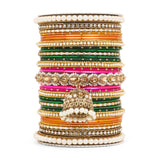 Bridal Jhumki Style Bangle set for two hands by Leshya