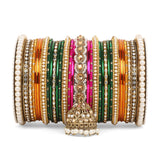 Bridal Jhumki Style Bangle set for two hands by Leshya
