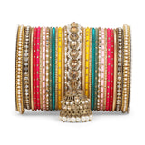Bridal Jhumki Style Bangle set for two hands by Leshya