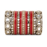 Bridal Chura with Ambi shaped Kundan Kada