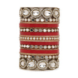 Bridal Chura with Ambi shaped Kundan Kada