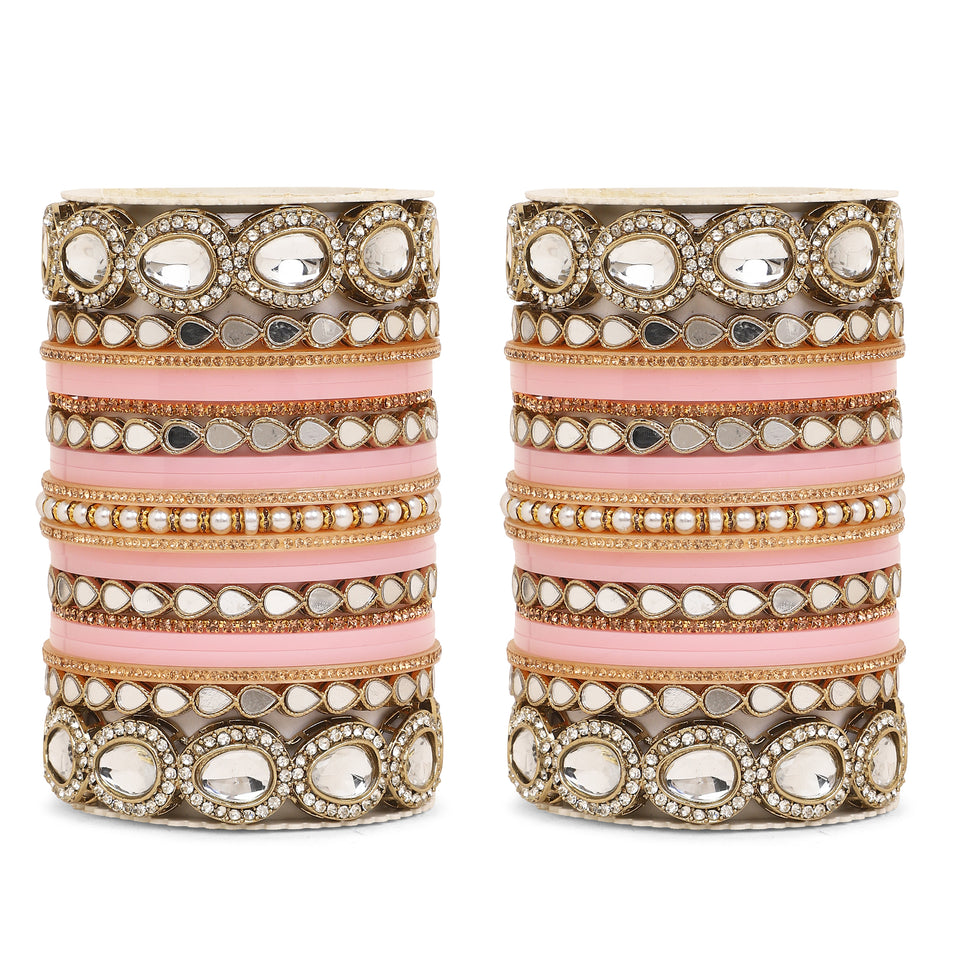 Bridal Chura with Ambi shaped Kundan Kada