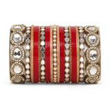 Bridal Chura with Ambi shaped Kundan Kada