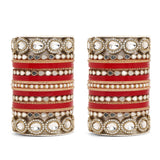 Bridal Chura with Ambi shaped Kundan Kada