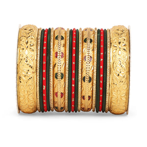 Set of 19 Gold Guarantee bangle set by Leshya