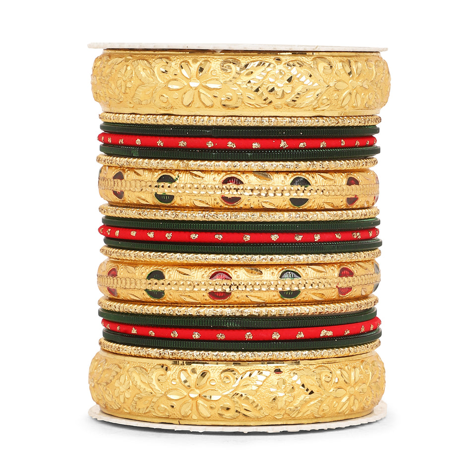 Set of 19 Gold Guarantee bangle set by Leshya