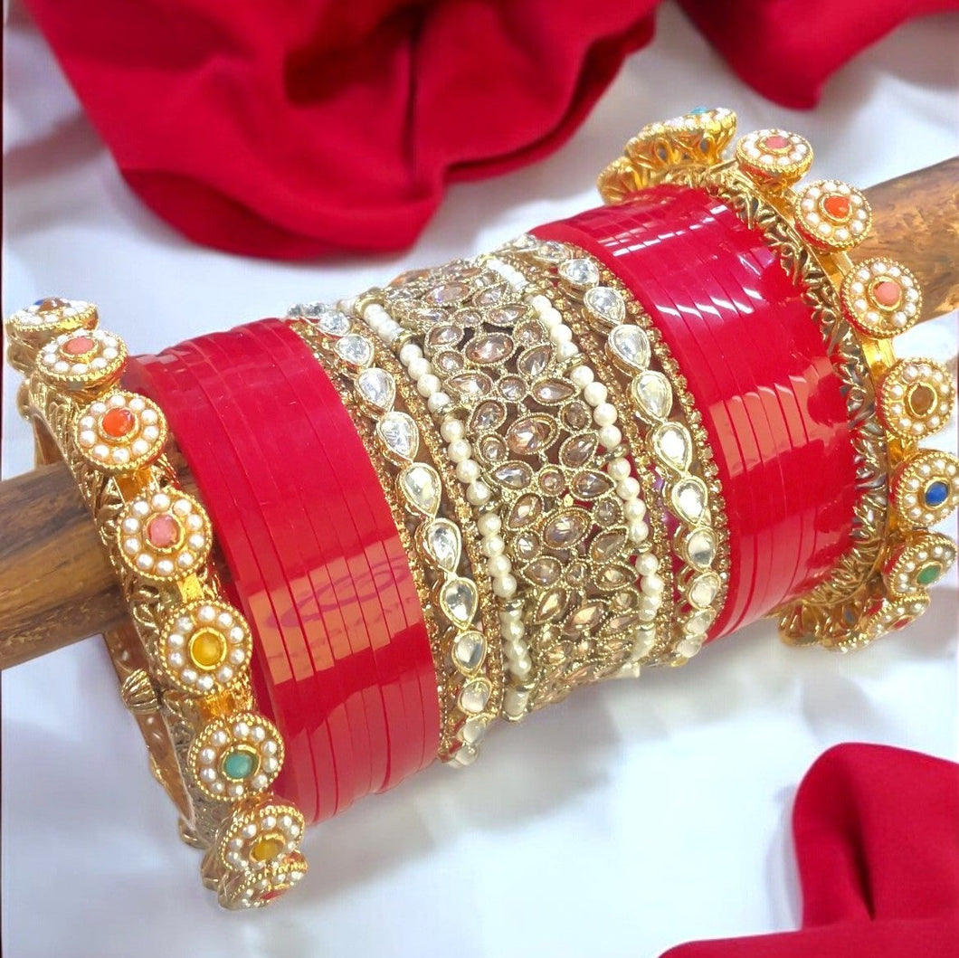 Bridal Chura with Pacheli Rajwada Kada