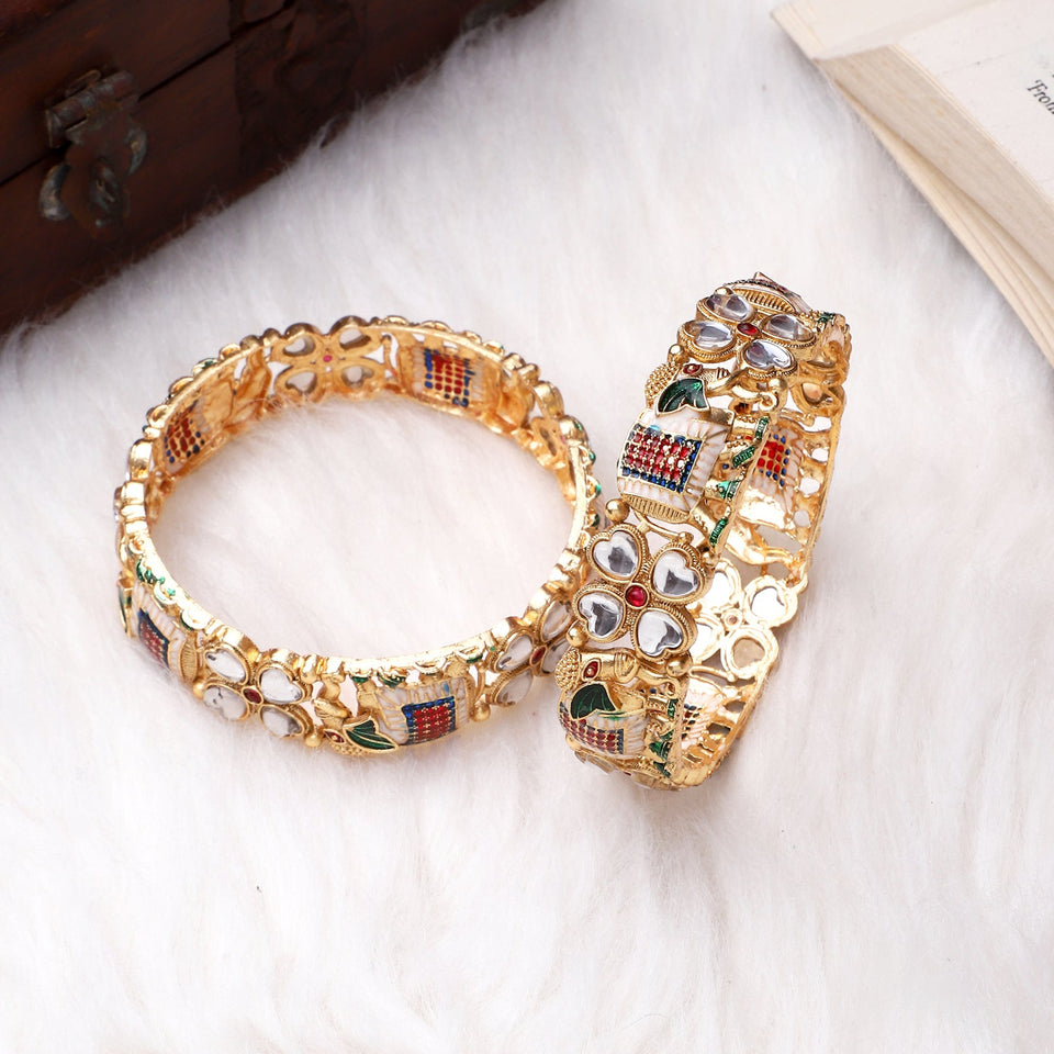 Set of 2 Golden Elephant Bracelets by Leshya