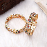 Set of 2 Golden Elephant Bracelets by Leshya