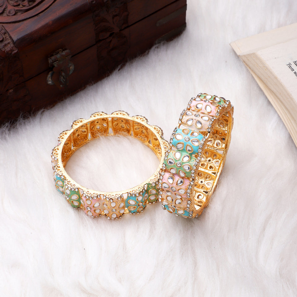 Dailywear Pastel Meenakari Bracelets by Leshya