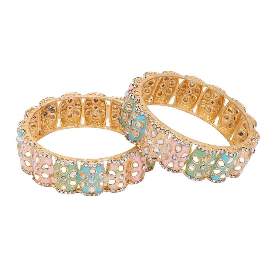 Dailywear Pastel Meenakari Bracelets by Leshya