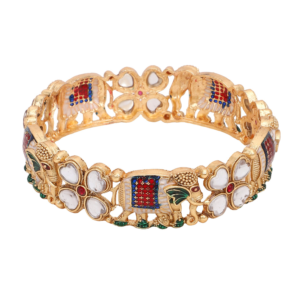 Set of 2 Golden Elephant Bracelets by Leshya
