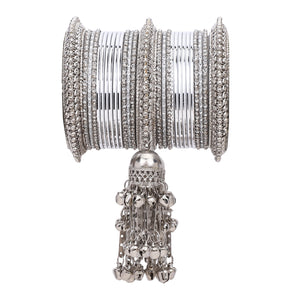 Silver Jhumki Bridal Bangle set by Leshya