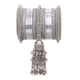 Silver Jhumki Bridal Bangle set by Leshya