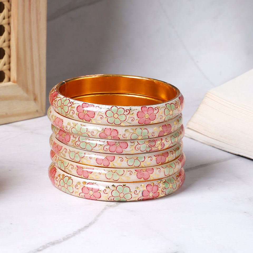 Set of 6 Pink Pista Bracelets by Leshya
