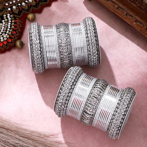 Silver Bridal Bangle set by Leshya