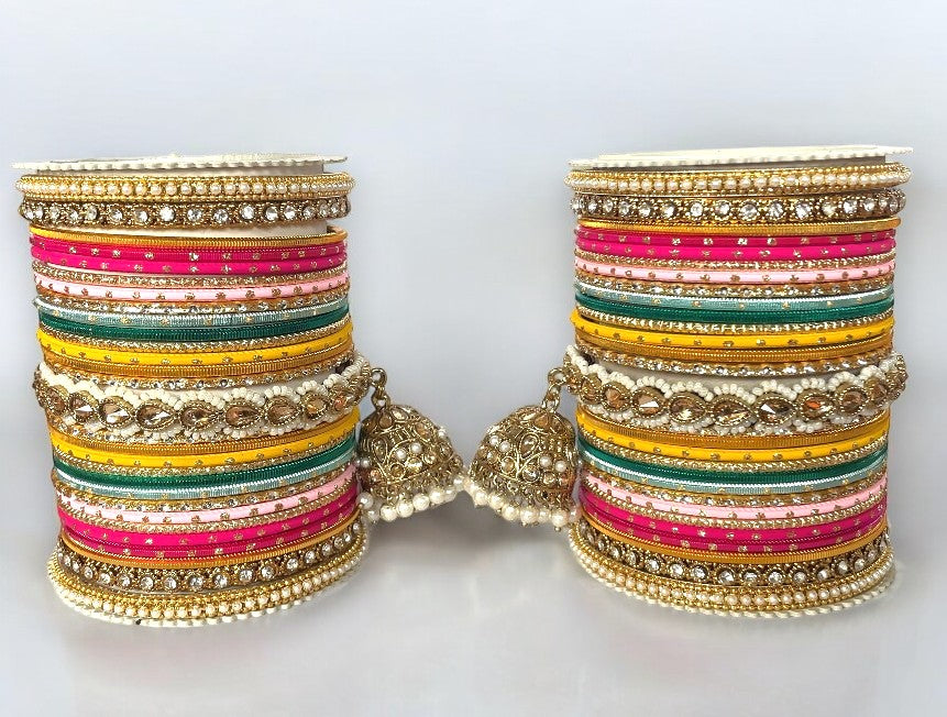 Multi Jhumki Style Bangle set for two hands by Leshya