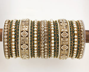 Rich Texture bangle set with Silk thread Bangles by Leshya