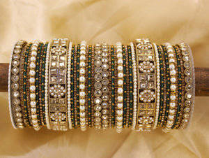 Rich Texture bangle set with Silk thread Bangles by Leshya