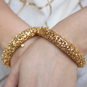 Golden Flower Rajwada Bracelets with Golden Polish by Leshya