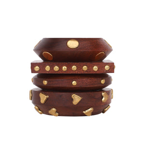 Modern Wooden Bangle Stack by Leshya