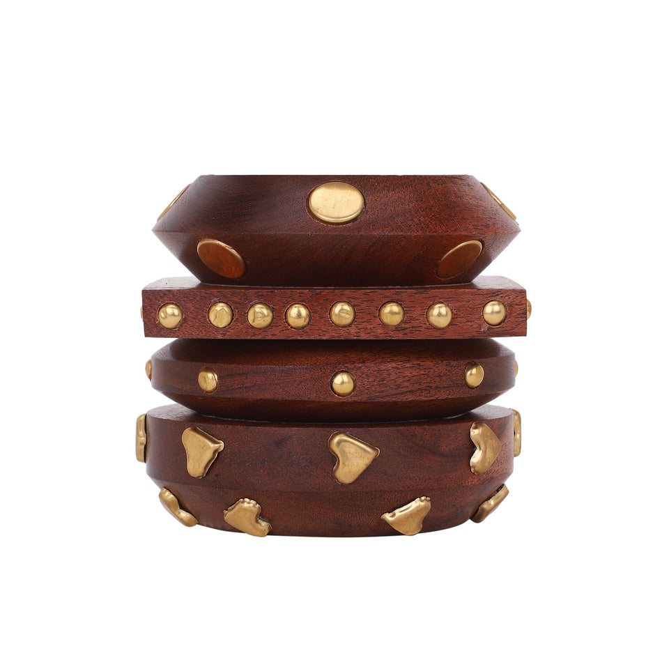 Modern Wooden Bangle Stack by Leshya