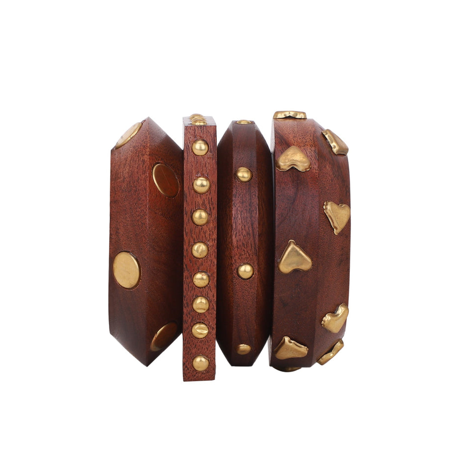 Modern Wooden Bangle Stack by Leshya