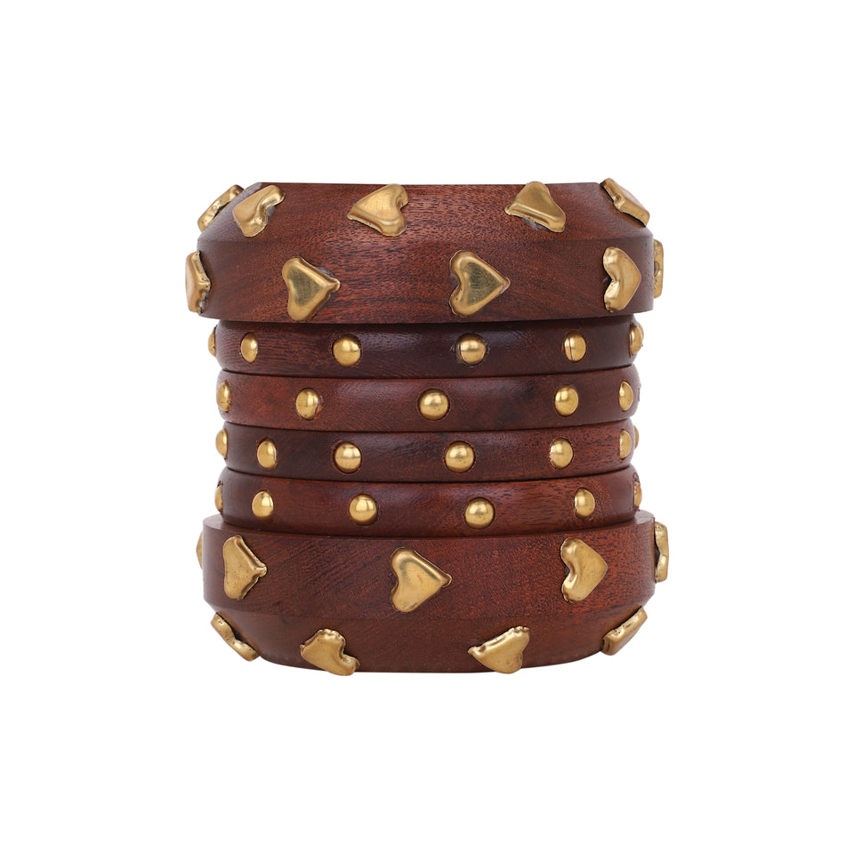 Modern Wooden Bangle Stack by Leshya