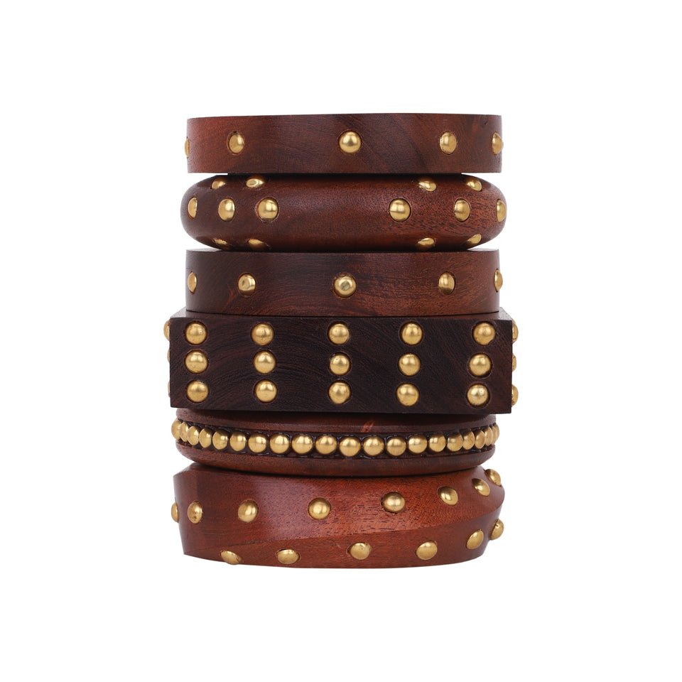 Modern Wooden Bangle Stack by Leshya