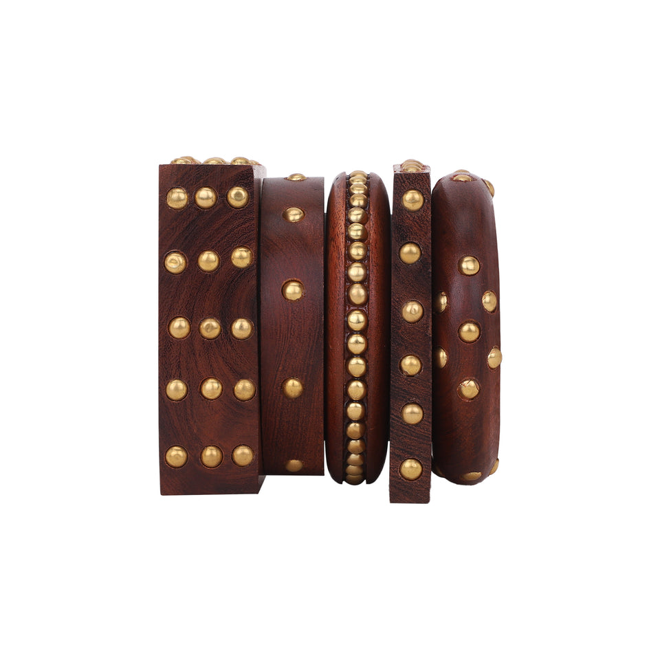 Modern Wooden Bangle Stack by Leshya