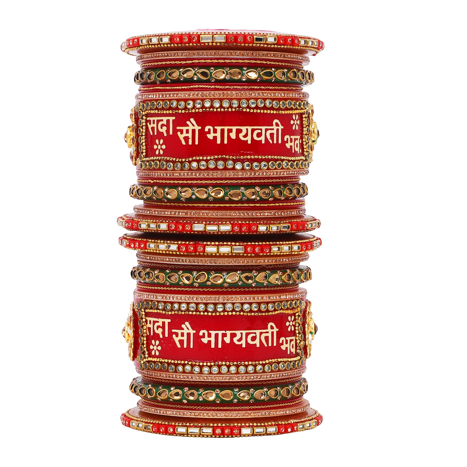 Traditional Rajasthani Bridal Chura in Gold Bead Work by Leshya