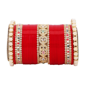 Bridal Chura with Pastel Colours and Pastel Kada