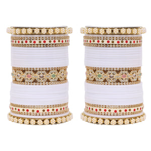 Bridal Chura with Pastel Colours and Pastel Kada