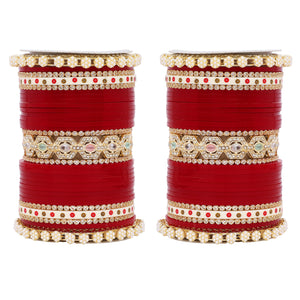 Bridal Chura with Pastel Colours and Pastel Kada