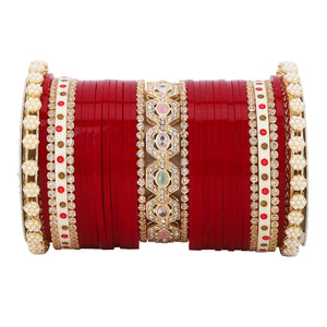 Bridal Chura with Pastel Colours and Pastel Kada