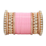 Bridal Chura with Rich Colours and Stone Pacheli Kada
