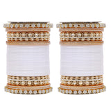 Bridal Chura with Rich Colours and Stone Pacheli Kada