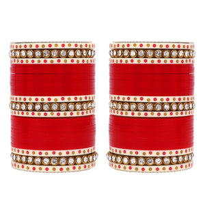 Traditional Bridal Chura with Stone Kada by Leshya