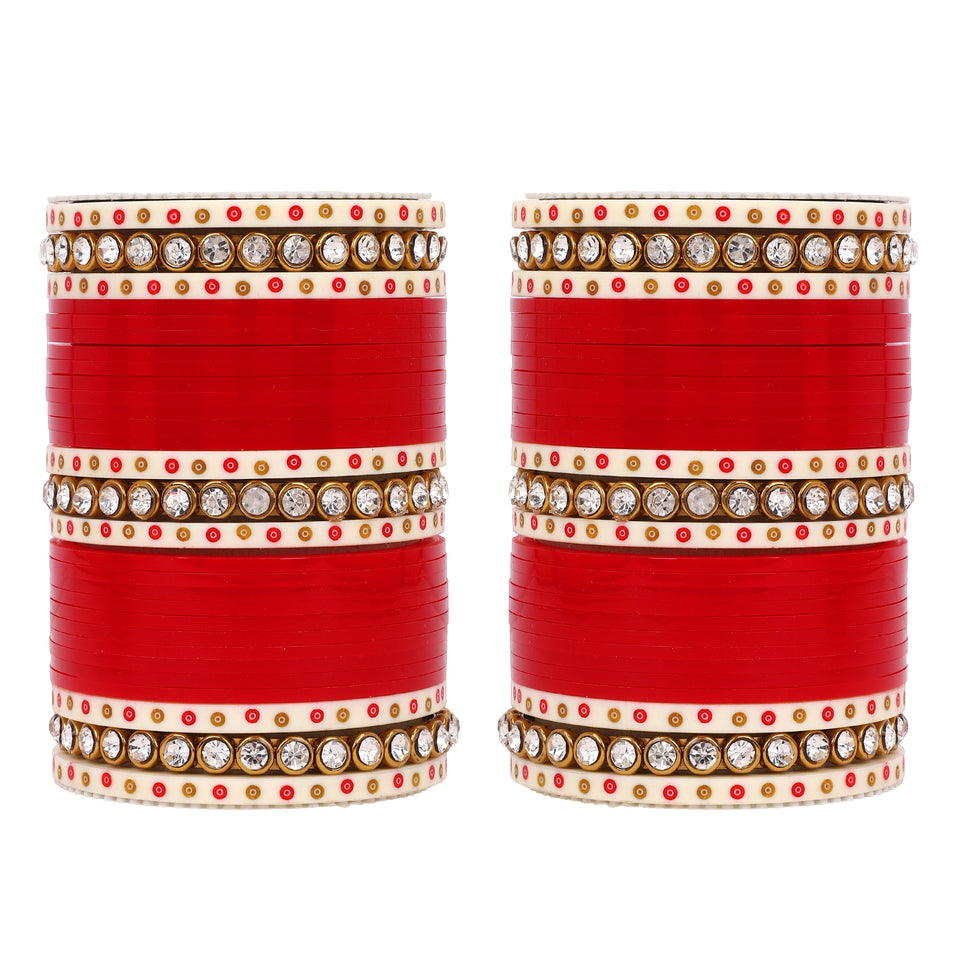 Traditional Bridal Chura with Stone Kada by Leshya