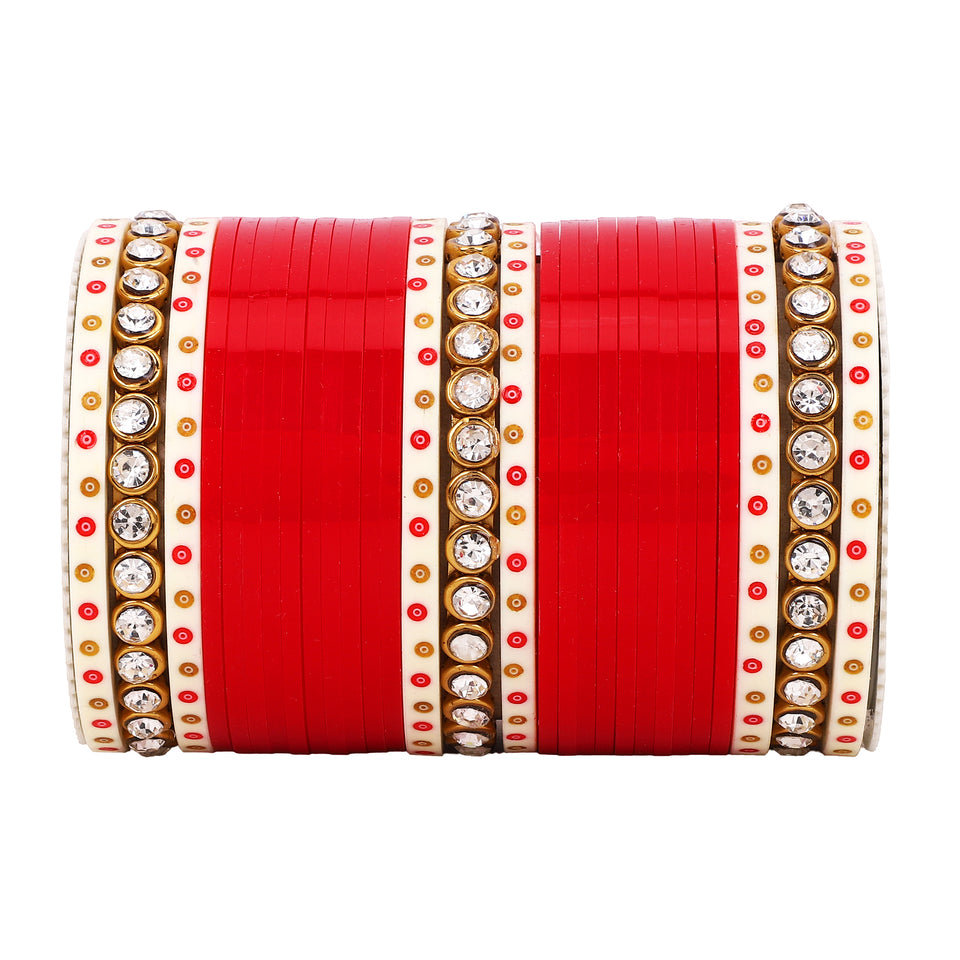 Traditional Bridal Chura with Stone Kada by Leshya