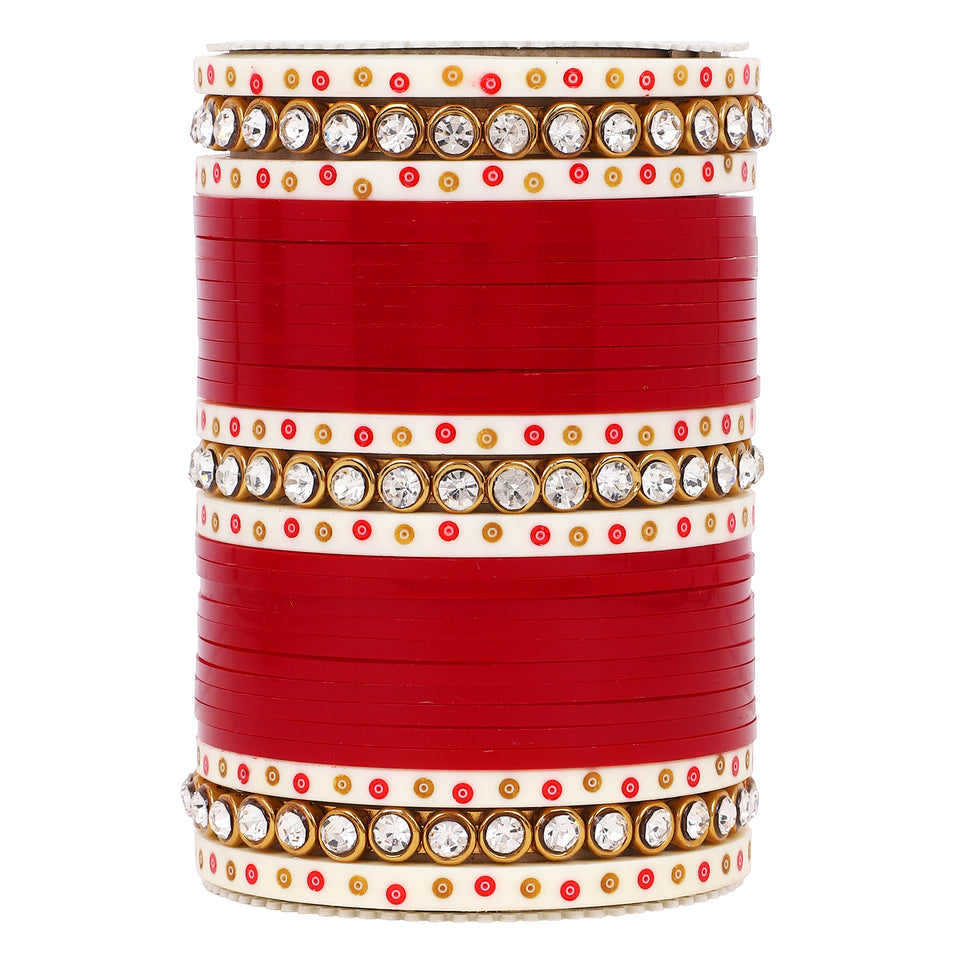 Traditional Bridal Chura with Stone Kada by Leshya