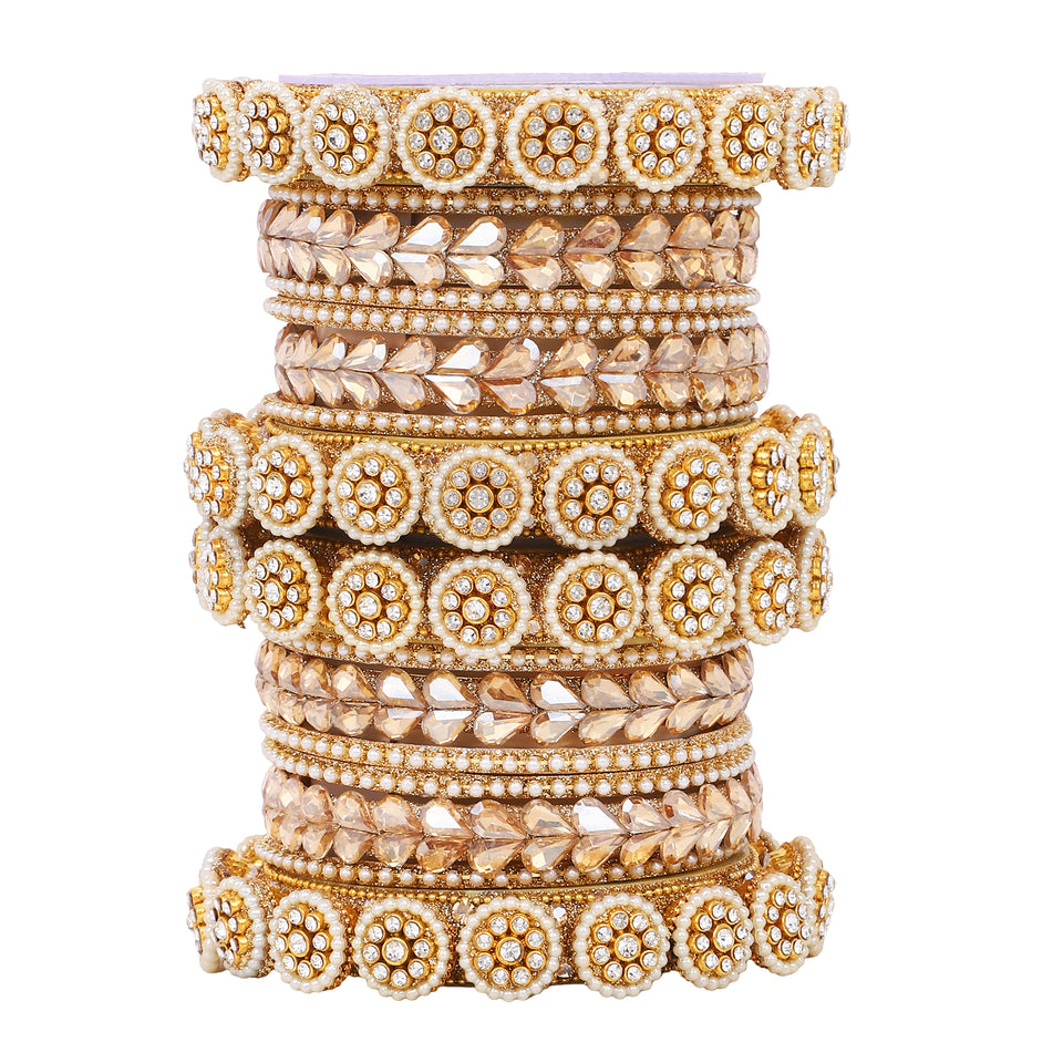 Traditional Rajasthani Bridal Chura with pacheli kada by Leshya