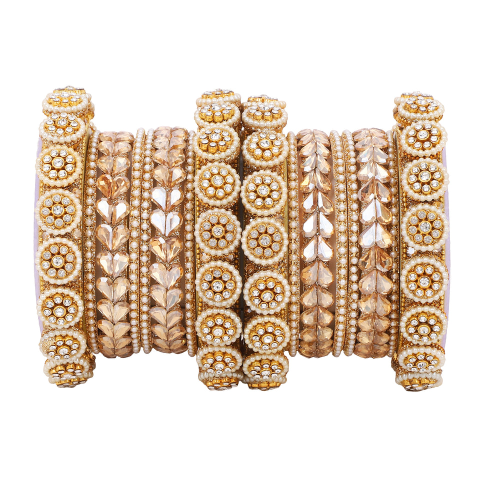 Traditional Rajasthani Bridal Chura with pacheli kada by Leshya