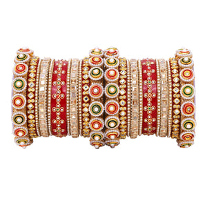 Traditional Rajasthani Bridal Chura with pacheli kada by Leshya