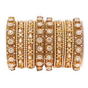 Traditional Rajasthani Bridal Chura with Pacheli Kada by Leshya