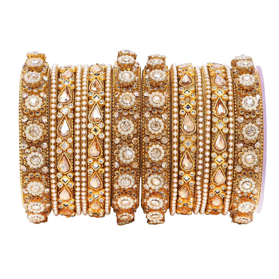 Traditional Rajasthani Bridal Chura with Pacheli Kada by Leshya