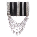 Bridal Jhoola Style Bangle set In Silver Toneby Leshya